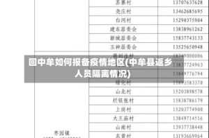回中牟如何报备疫情地区(中牟县返乡人员隔离情况)