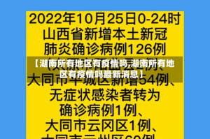 【湖南所有地区有疫情吗,湖南所有地区有疫情吗最新消息】