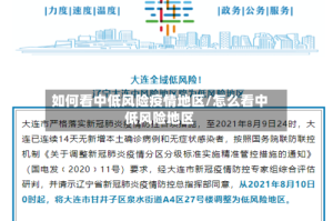 如何看中低风险疫情地区/怎么看中低风险地区