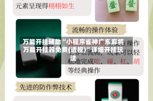 万能开挂辅助“小程序雀神广东麻将万能开挂器免费(透视)”详细开挂玩法