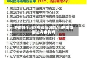 济南哪个地区有疫情风险/山东济南那边有疫情吗