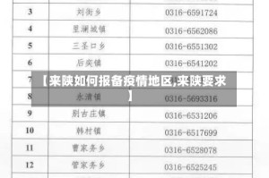 【来陕如何报备疫情地区,来陕要求】