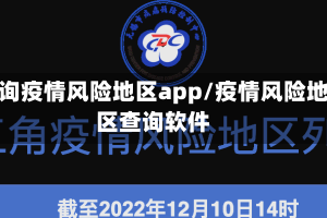 查询疫情风险地区app/疫情风险地区查询软件