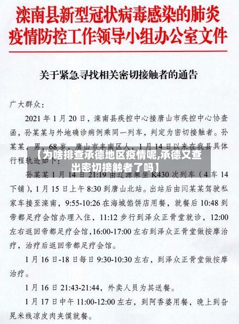 【为啥排查承德地区疫情呢,承德又查出密切接触者了吗】-第2张图片