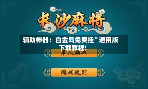 辅助神器：白金岛免费挂”通用版下载教程!-第2张图片