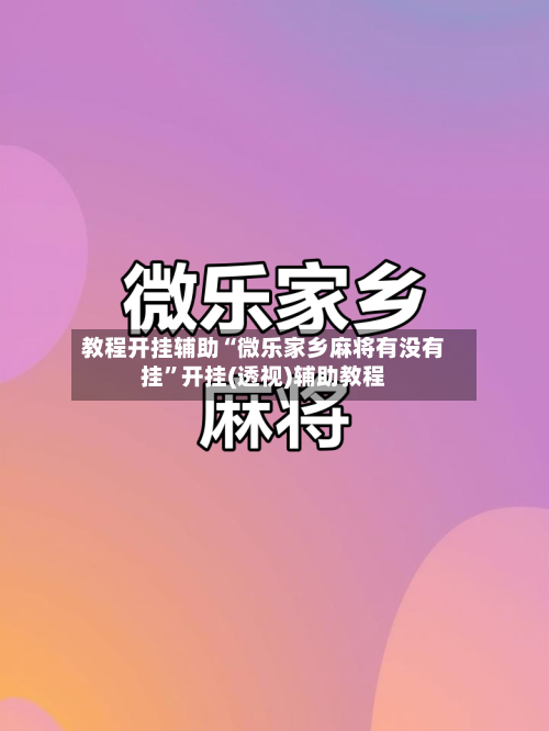 教程开挂辅助“微乐家乡麻将有没有挂”开挂(透视)辅助教程-第3张图片