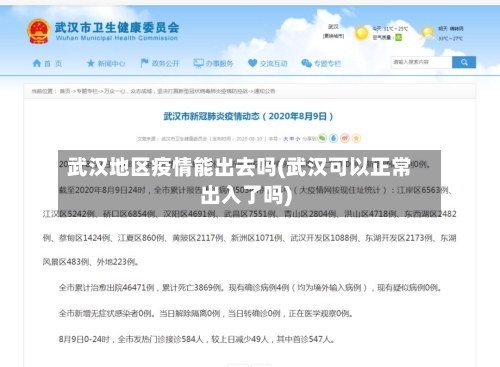 武汉地区疫情能出去吗(武汉可以正常出入了吗)-第1张图片