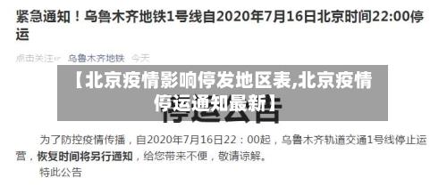 【北京疫情影响停发地区表,北京疫情停运通知最新】-第1张图片