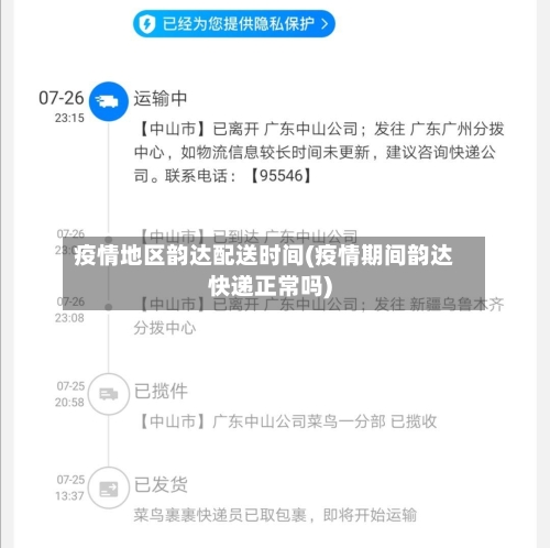 疫情地区韵达配送时间(疫情期间韵达快递正常吗)-第1张图片
