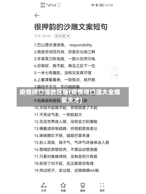 疫情顺口溜地区版(疫情顺口溜大全爆笑天才)-第2张图片