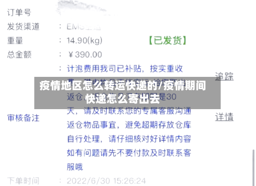 疫情地区怎么转运快递的/疫情期间快递怎么寄出去-第2张图片
